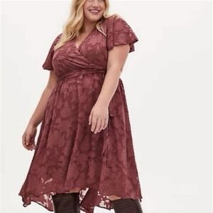 NWT Torrid Mauve Faux Wrap Dress